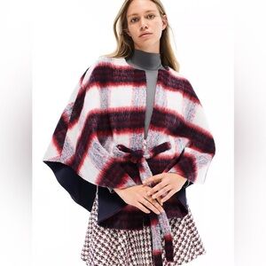 Anthropologie Andersen & Lauth Olivia Plaid Cape OS